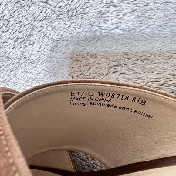 Cole Haan Suede Gabby Sandal Heeled Mules Womens 8.5 Mocha Mousse Nude Open Toe - Picture 9 of 11